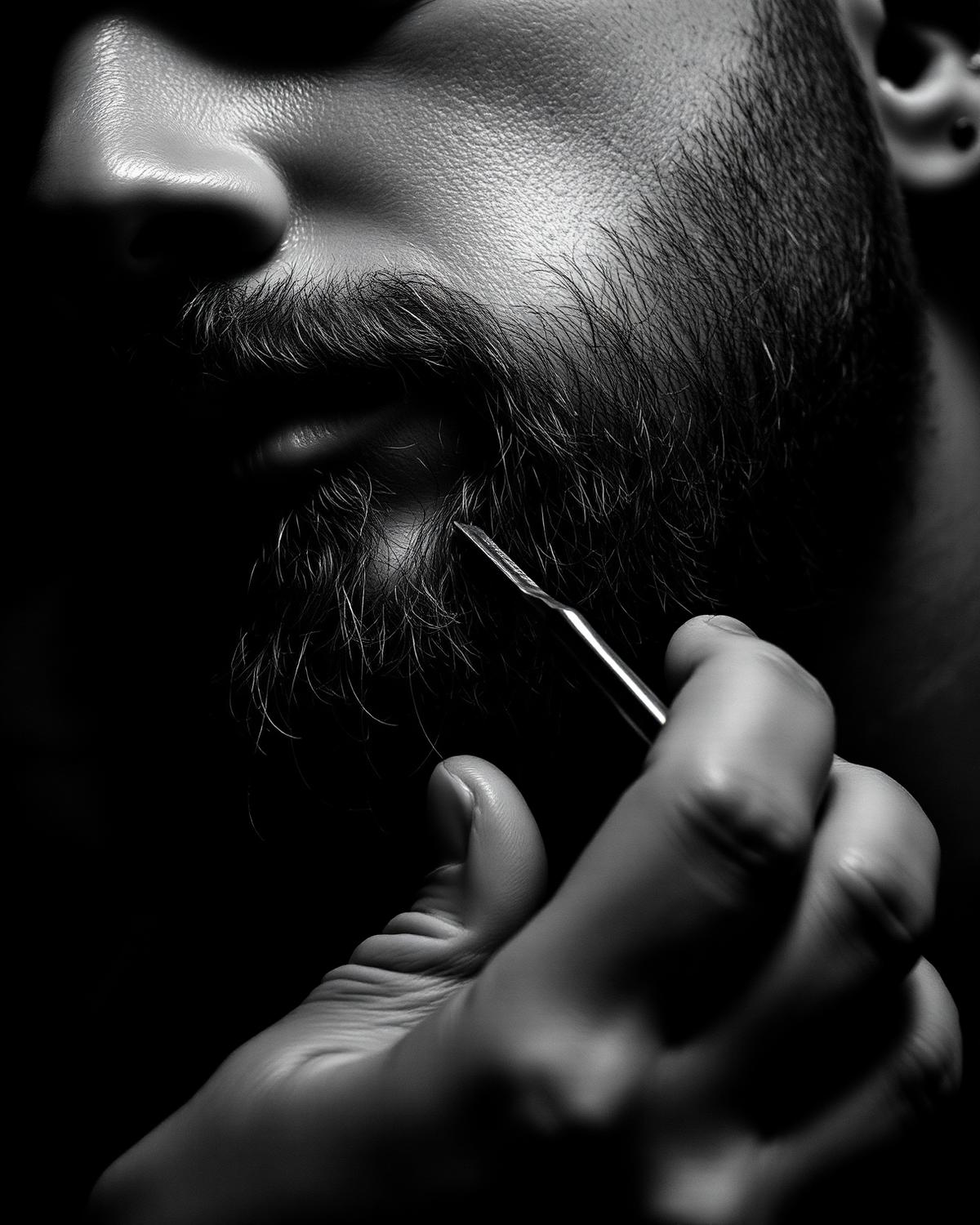 Rasage de barbe au rasoir