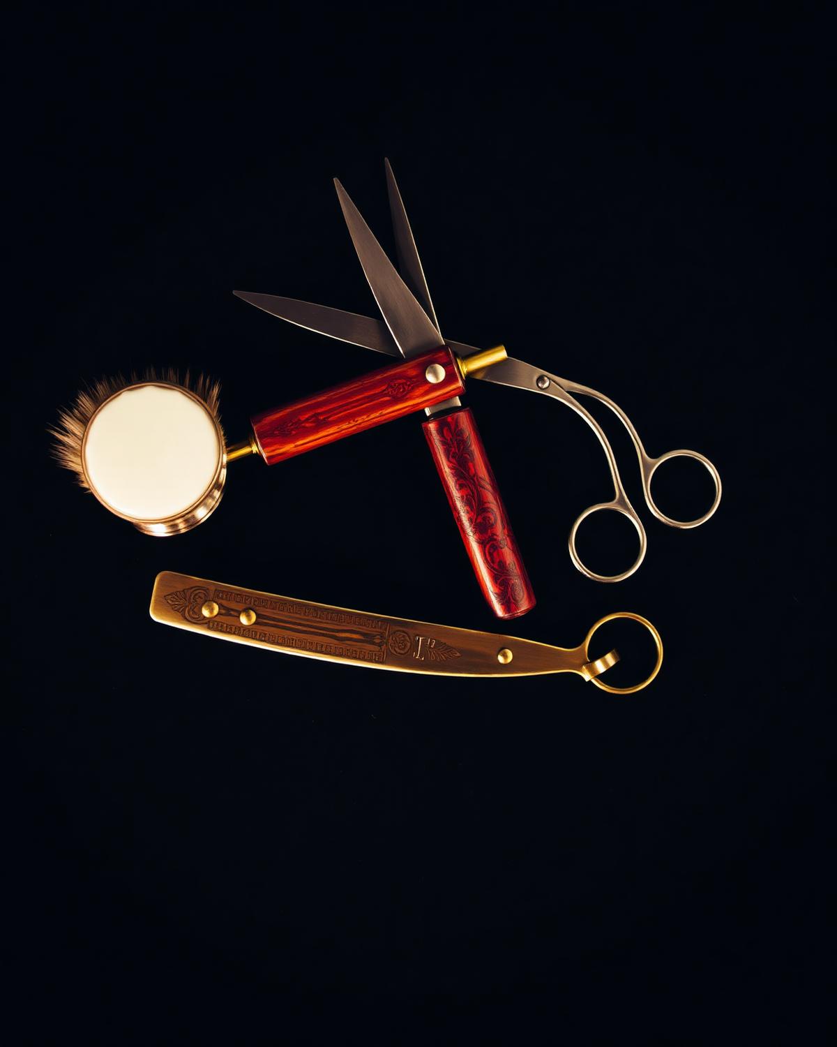 Outils traditionnels du barbier